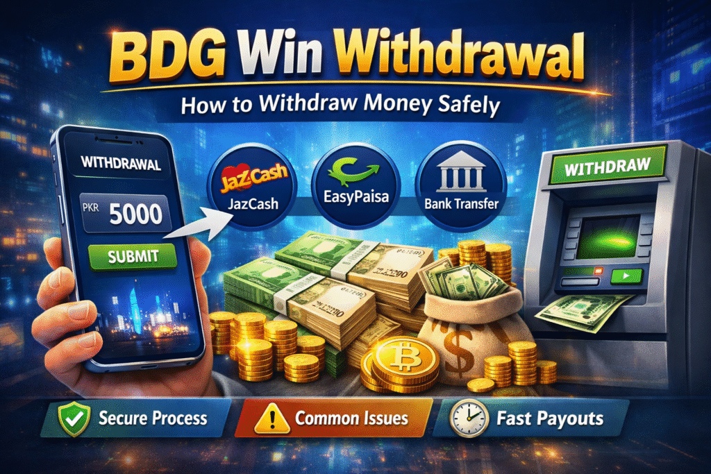 BDG Win withdrawal guide showing mobile app, payment methods, and how to withdraw money safely in 2026