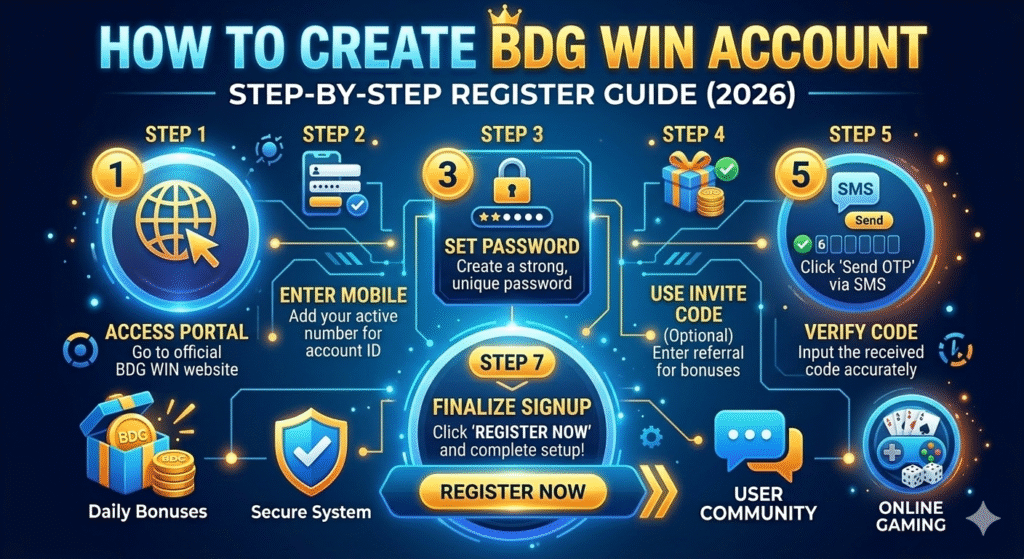 how to create BDG Win account in 2026