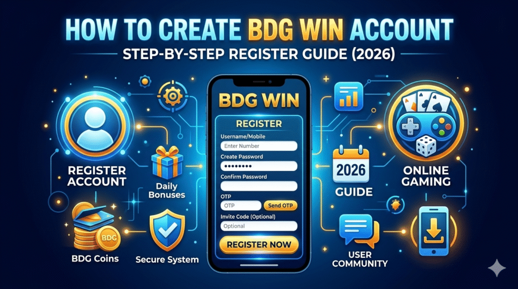 Learn how to create BDG Win account in 2026 with this step-by-step guide. Complete BDG Win register process, phone verification, and account setup for new users.